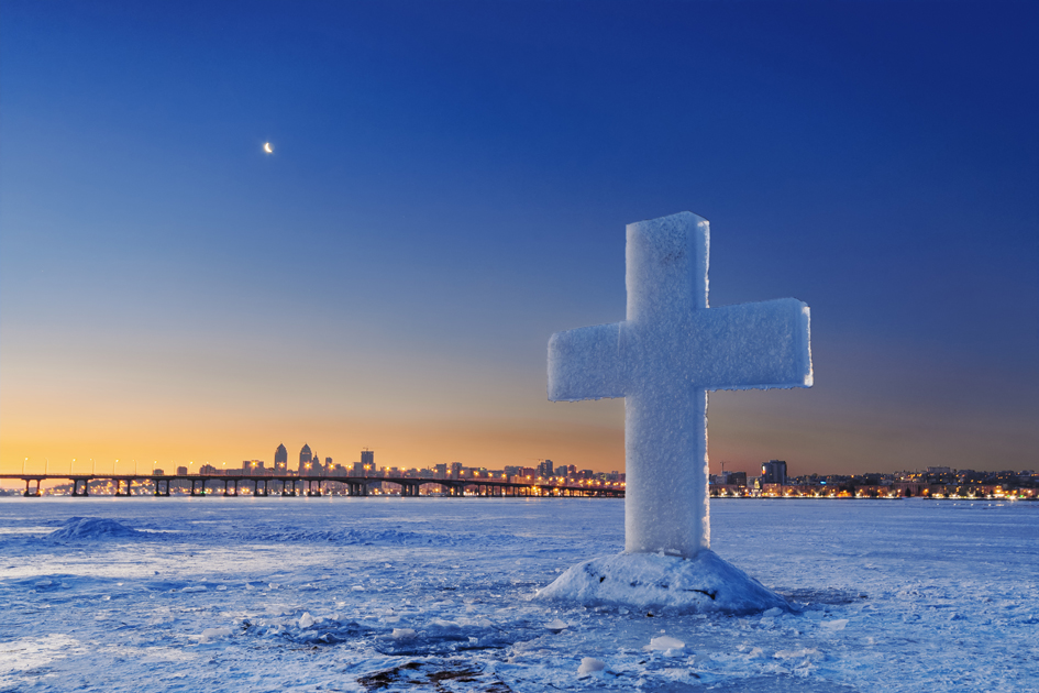 Ice Cross On Frozen River